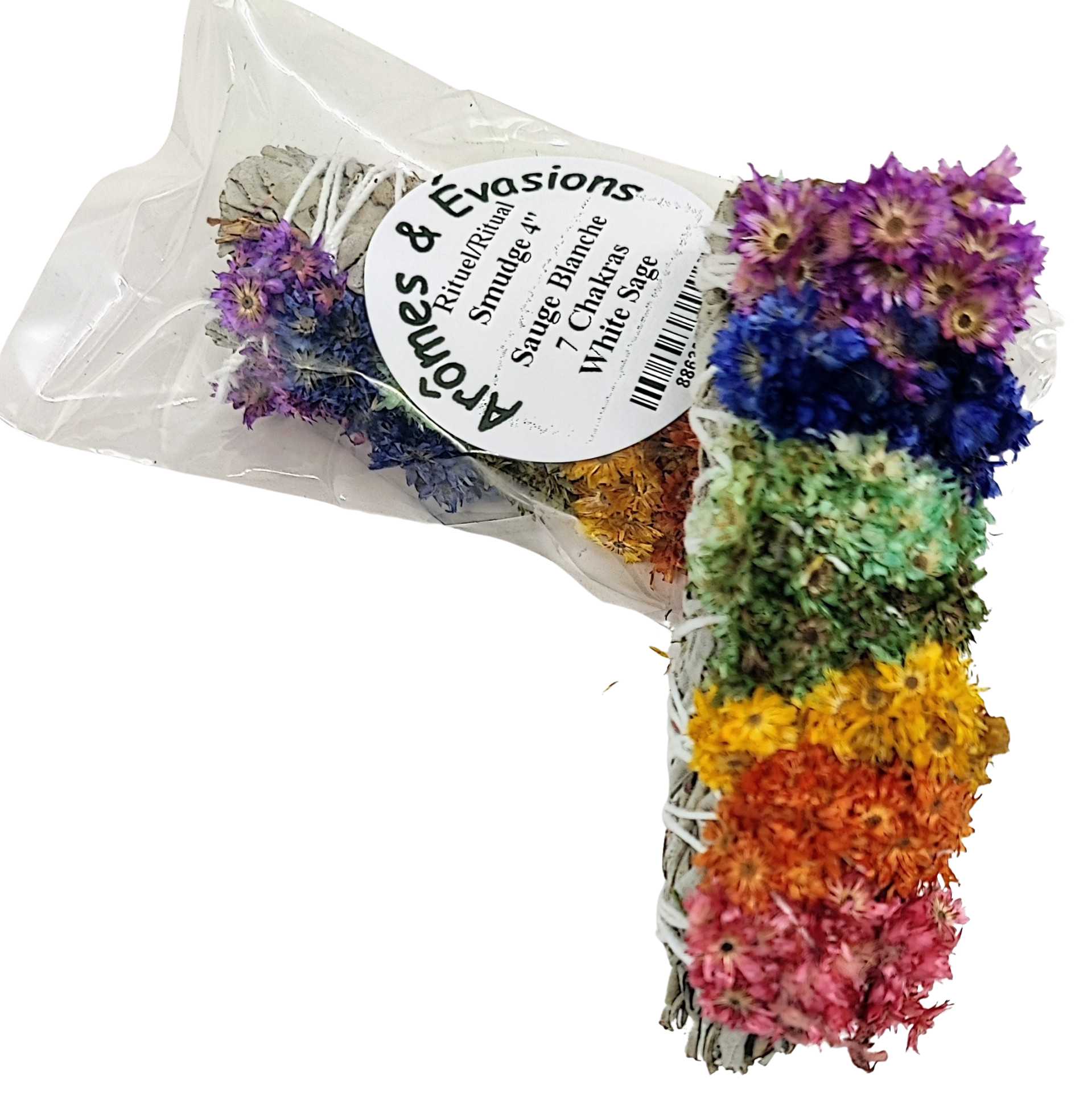 Smudging Incense Stick - Sage & 7 Chakras - 4"