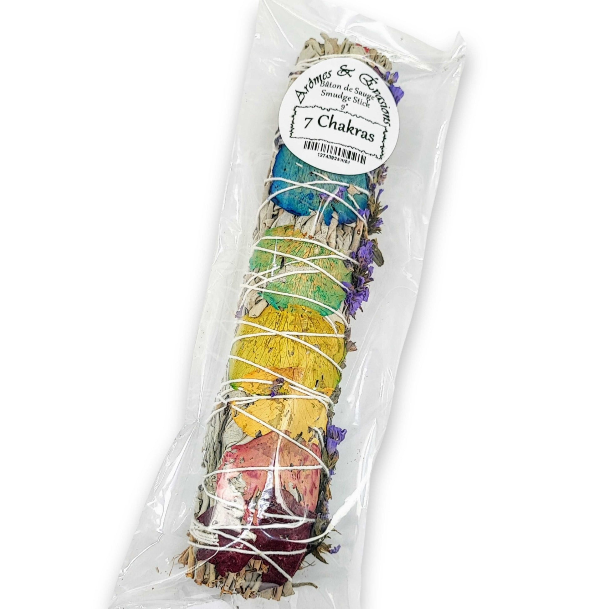 Smudging Incense Stick - Sage & 7 Chakras - 9"