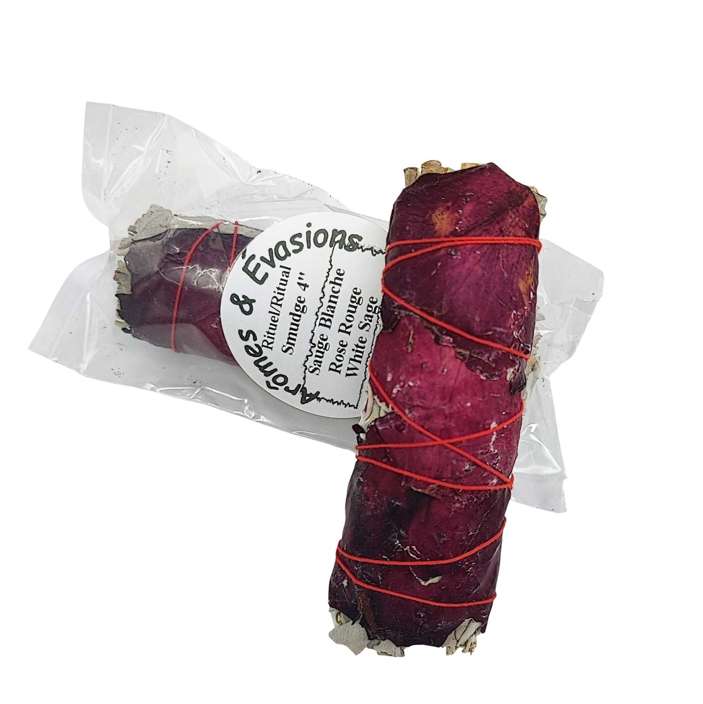 Smudging Incense Stick - Sage & Rose Petals - 4"