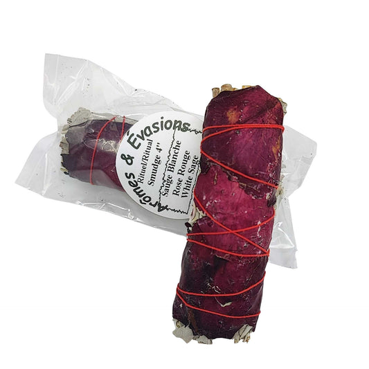 Smudging Incense Stick - Sage & Rose Petals - 4"
