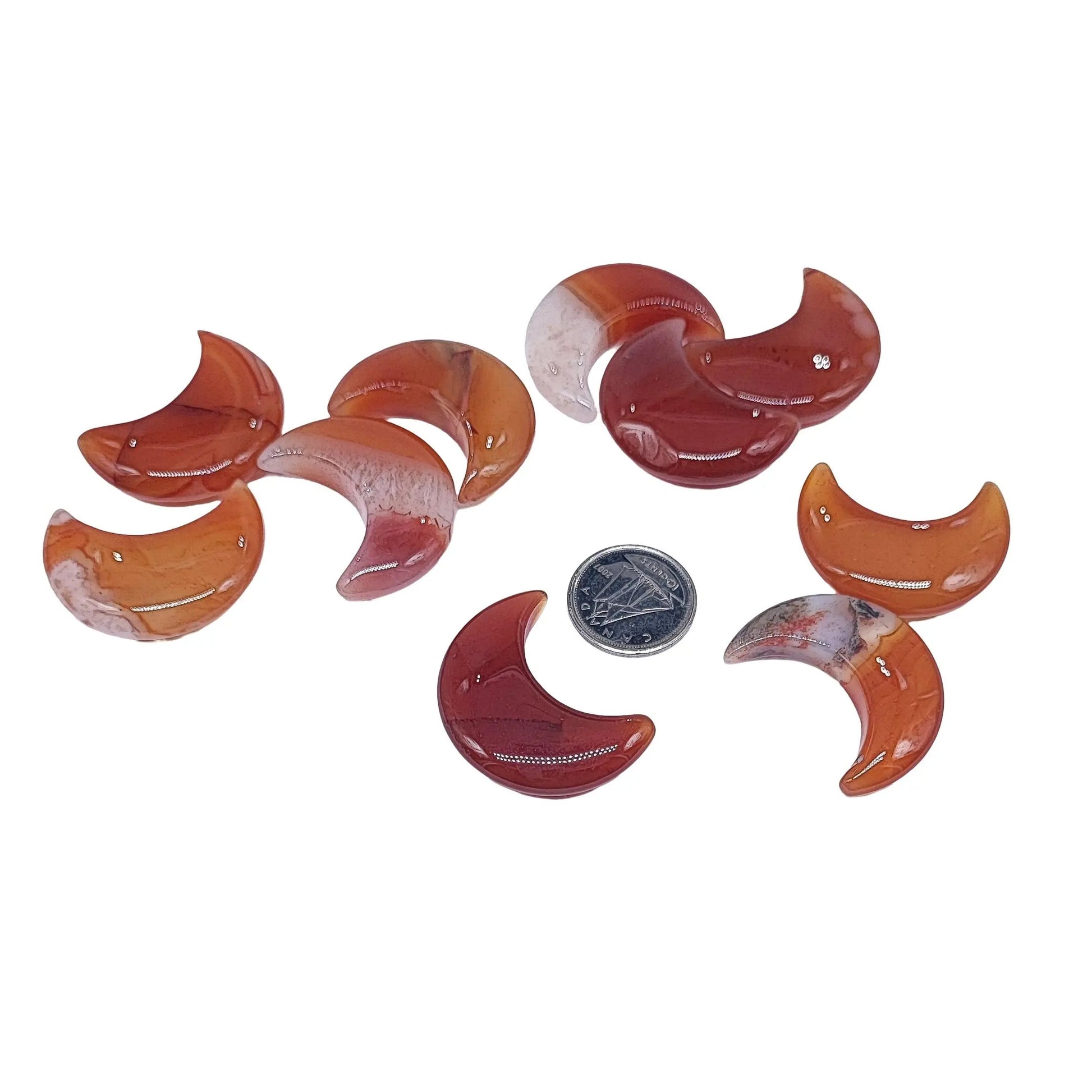 Stone - Natural Carnelian - Sculpture - Moon