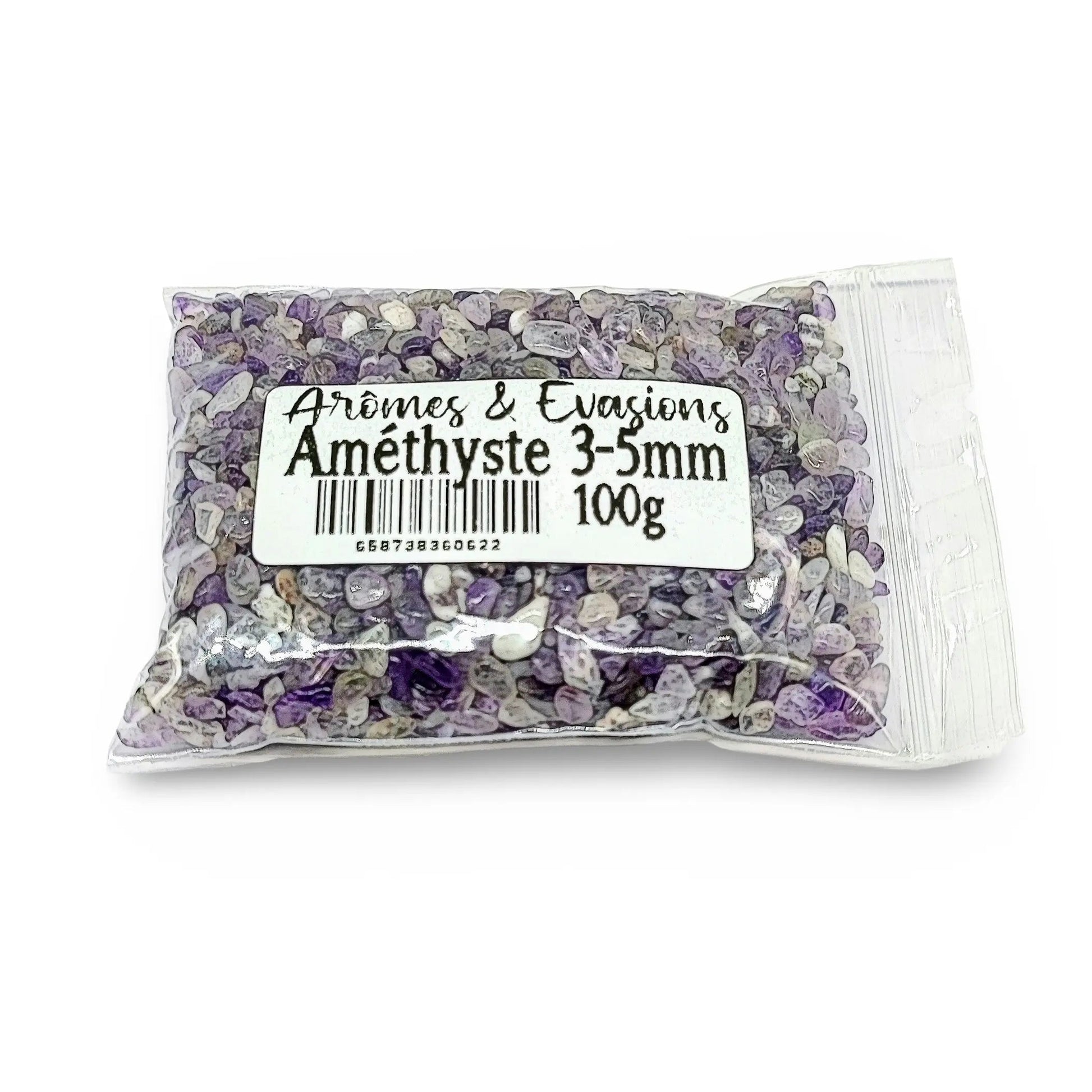 Stone - Tumbled Chips - Amethyst - 3 to 5mm 100 g