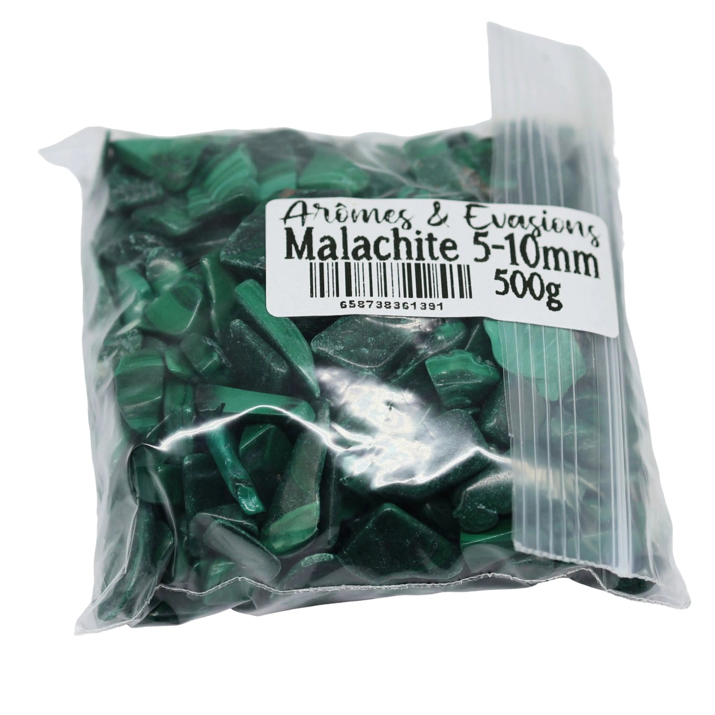 Stone - Tumbled Chips - Malachite - 5mm to 10mm 500 g