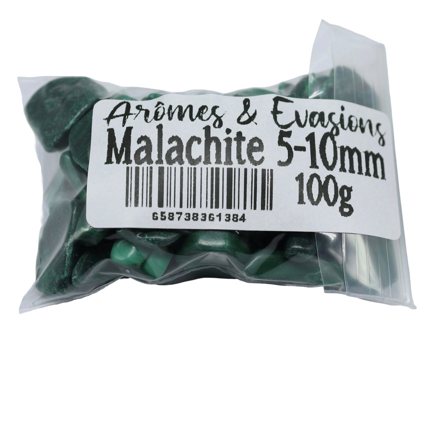 Stone - Tumbled Chips - Malachite - 5mm to 10mm 100 g