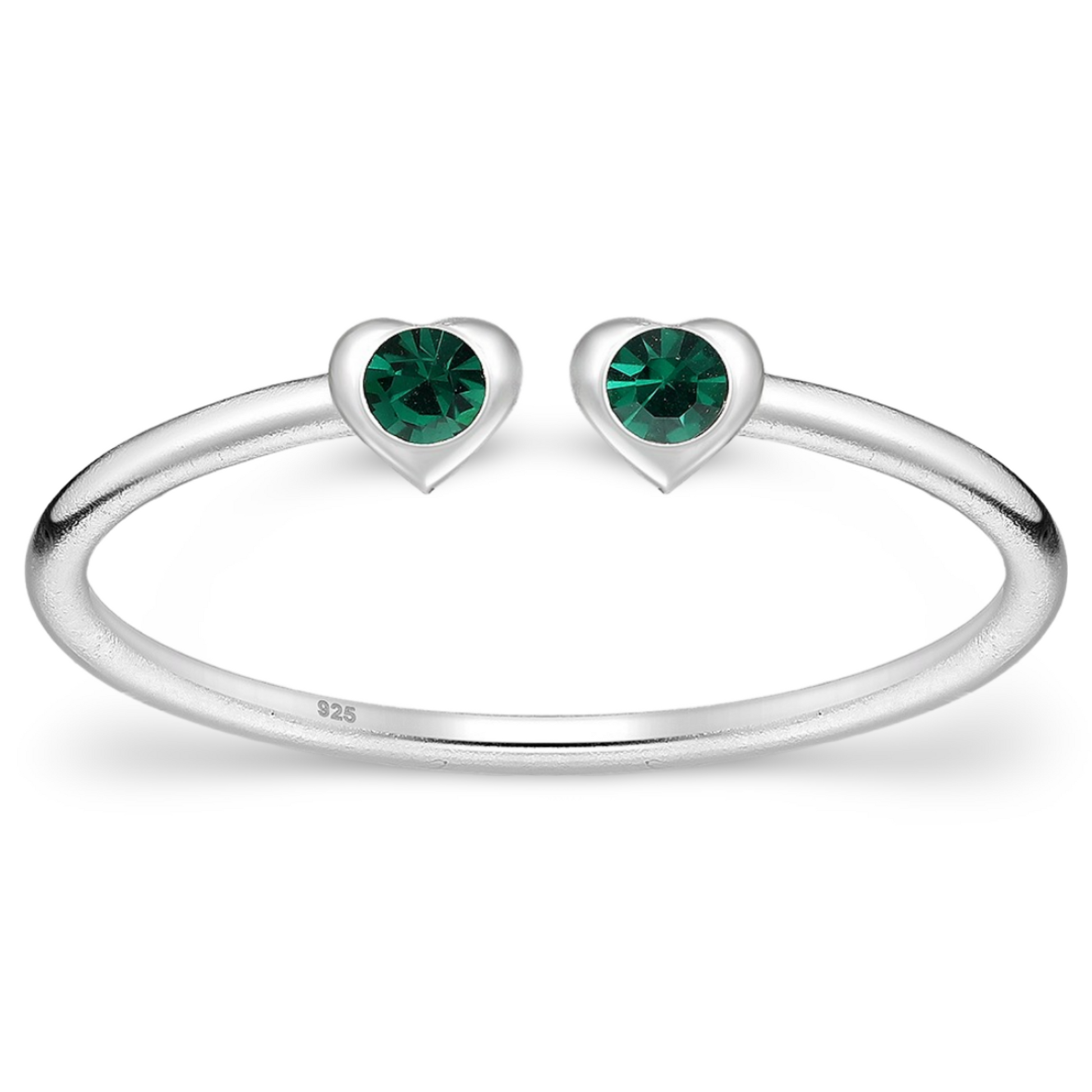 Toe Ring -925 Sterling Silver -Adjustable -Heart Shape Peridot