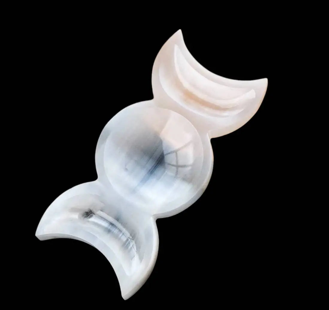 Déco Maison - Bol en Sélénite - Triple Lune