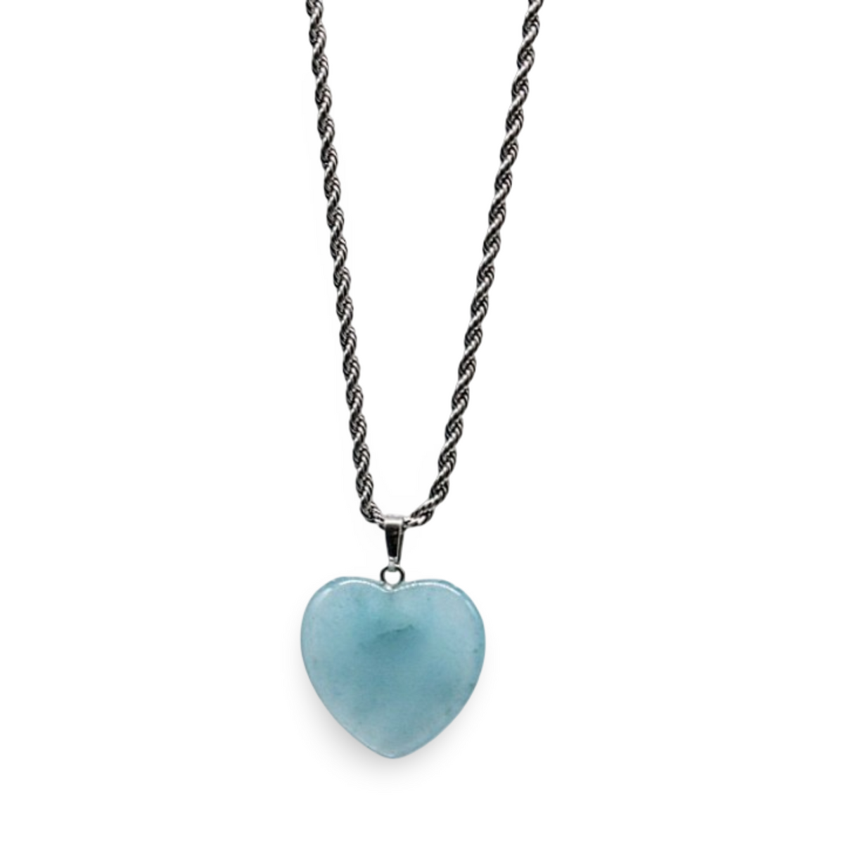 Collier - Forme De Cœur - Aigue-Marine