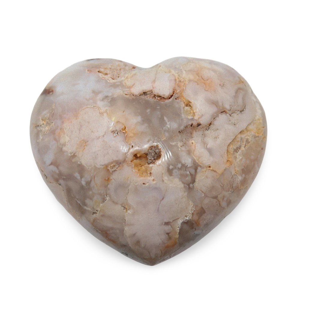 Stone - Flowe Agate - Heart Shape - Tumbled