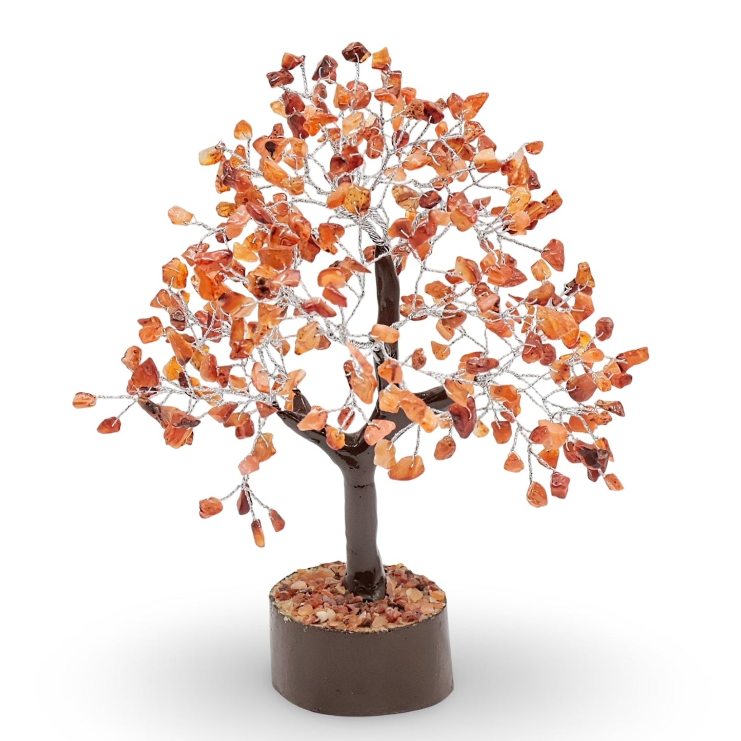 Déco Maison - Arbre - Pierres Précieuses - Cornaline - 8.5"H - 300 Éclats de Pierre