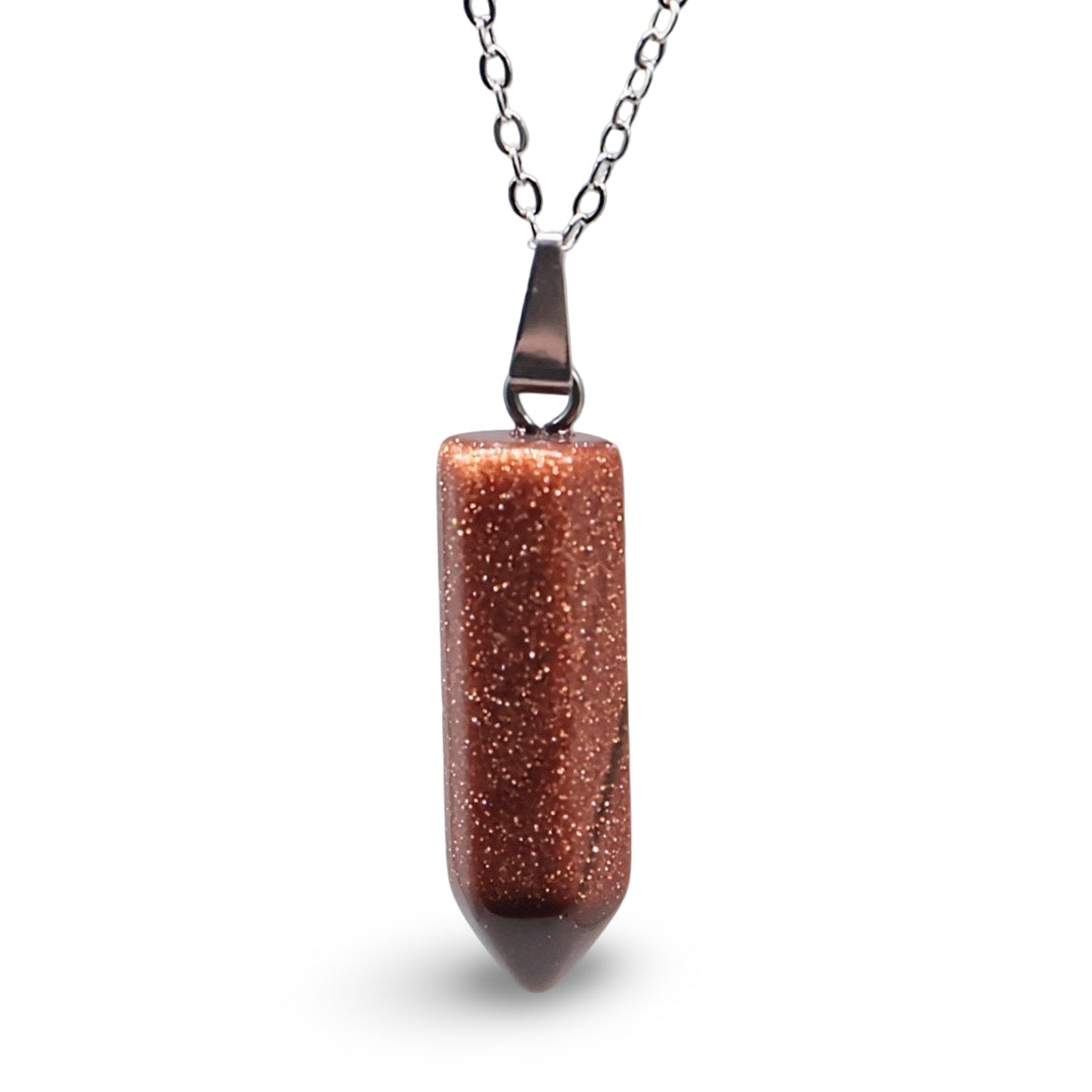 Collier - Bullet Point - Pendentif Pierre Précieuse - Goldstone