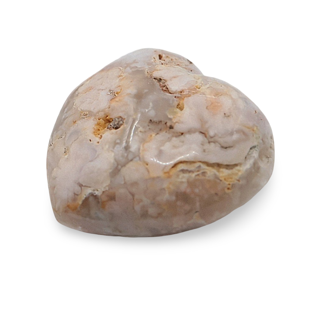 Stone - Flowe Agate - Heart Shape - Tumbled
