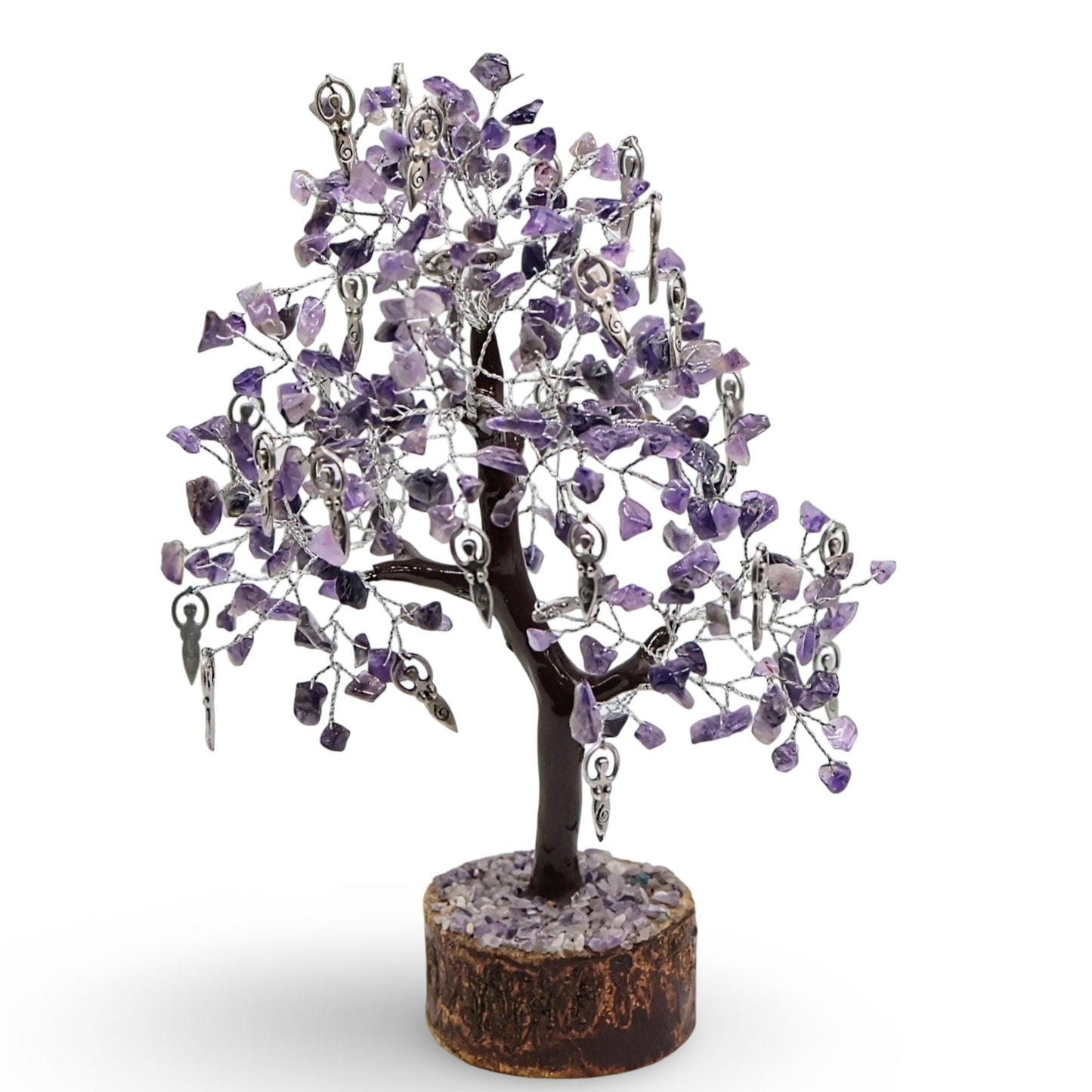 Home Decor - Gem Tree - Amethyst & Goddess - 8.5"H - 300 Beads