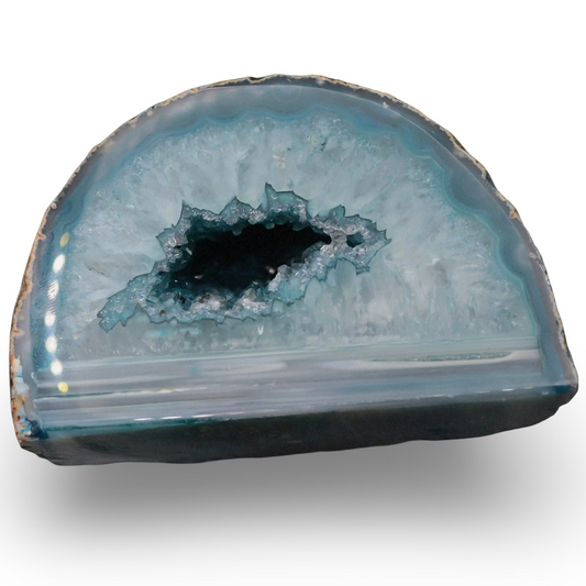 Pierre - Géode d'Agate Sarcelle - Spécimen de 397g