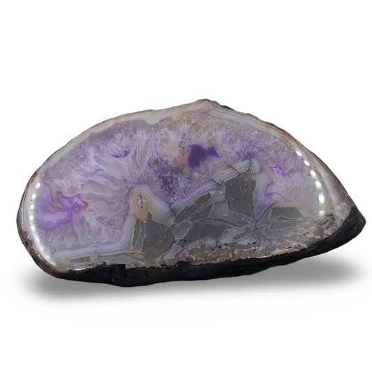 Stone - Purple Agate Geode Slice - 556 g Specimen - Arômes et Évasions