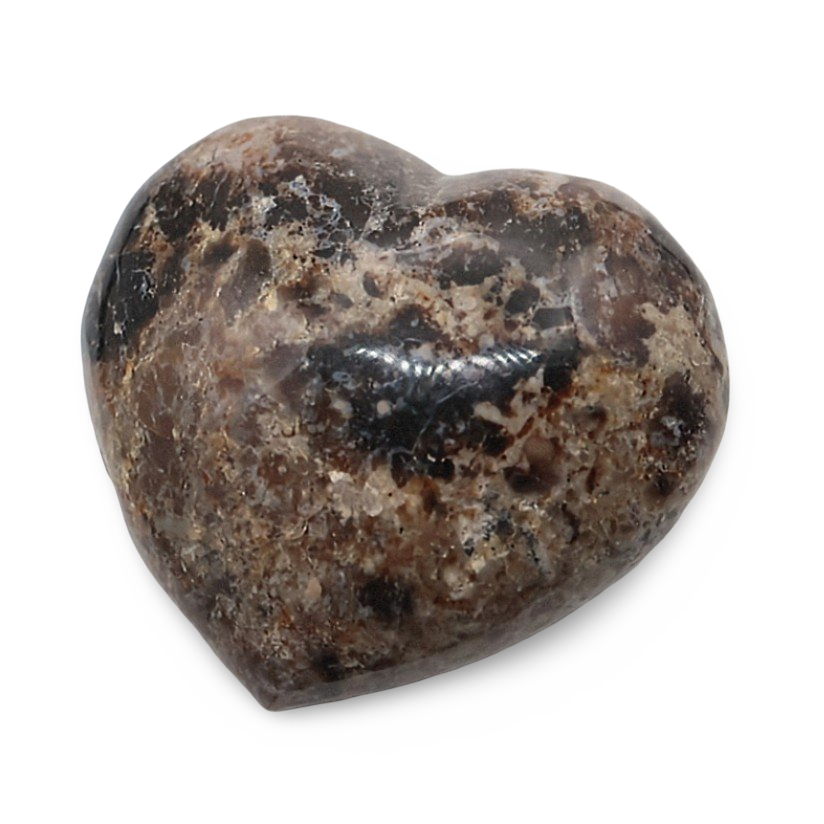 Stone - Madagascar Black Opal- Heart Shape - Tumbled