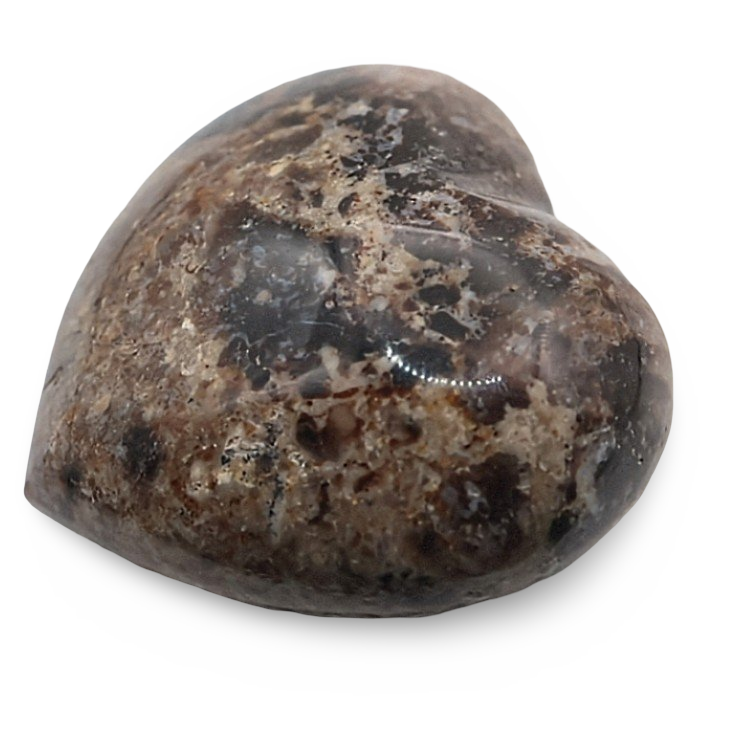 Stone - Madagascar Black Opal- Heart Shape - Tumbled
