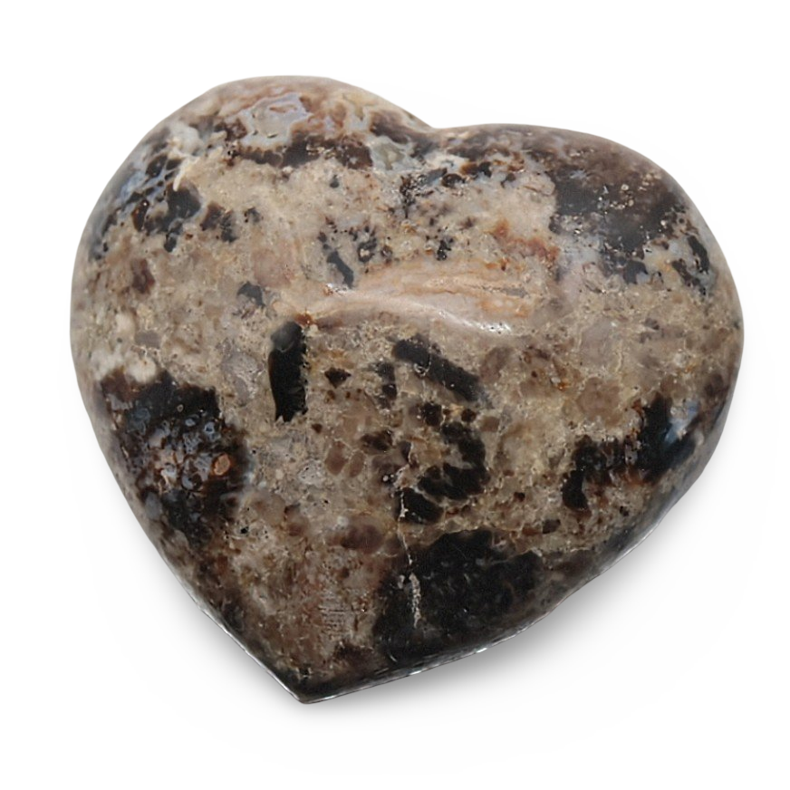 Stone - Madagascar Black Opal - Heart Shape - Tumbled