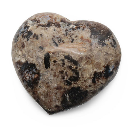 Stone - Madagascar Black Opal - Heart Shape - Tumbled