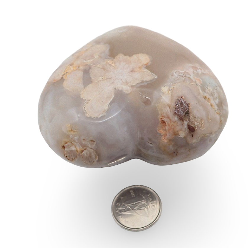 Stone - Flowe Agate - Heart Shape - Tumbled