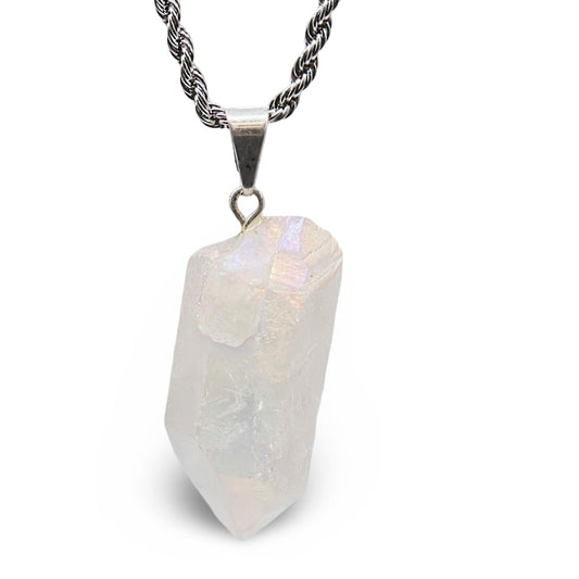 Collier - Aura Quartz Clair - Pointe