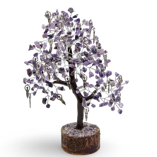 Home Decor - Gem Tree - Amethyst & Goddess - 8.5"H - 300 Beads