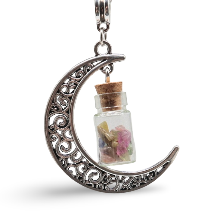 Necklace - Moon Bottle - Mixed Tourmaline