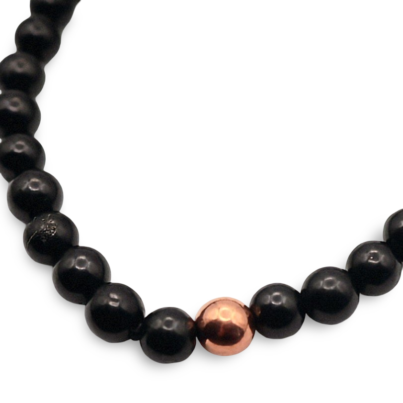 Bracelet - Shungite AAA Avec Une Perle En Cuivre - 6mm