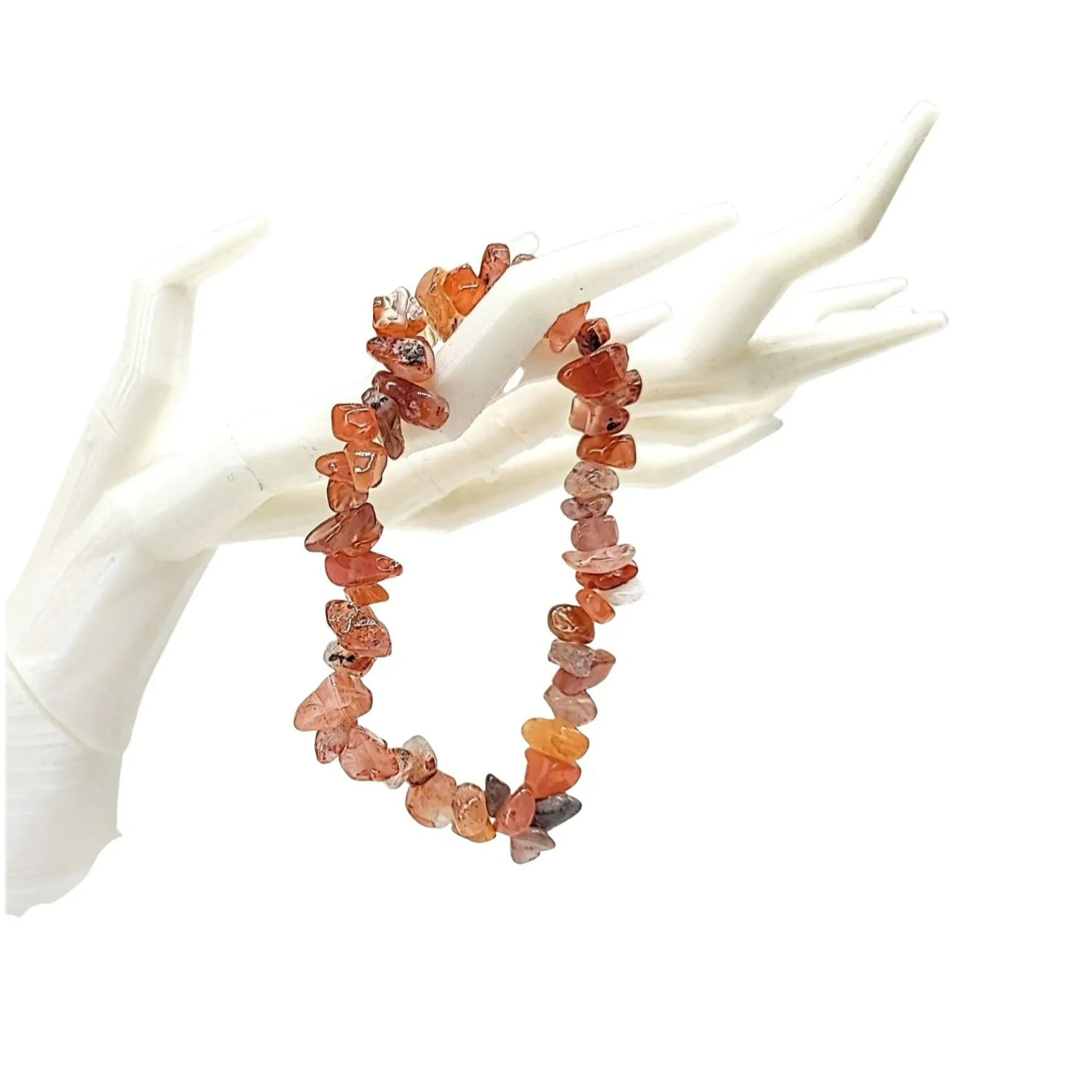 Bracelet -Carnelian & Red Agate -Chips