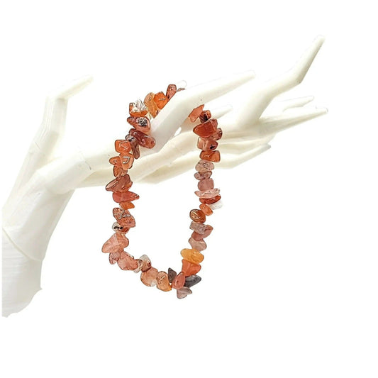 Bracelet -Carnelian & Red Agate -Chips
