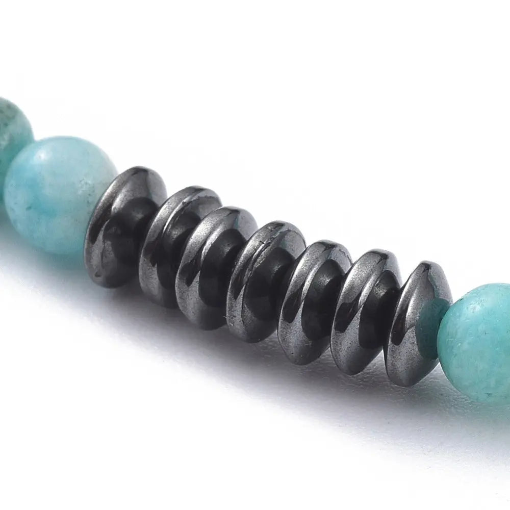 Bracelet -Hemimorphite with Hematite -2mm -2mm -Aromes Evasions