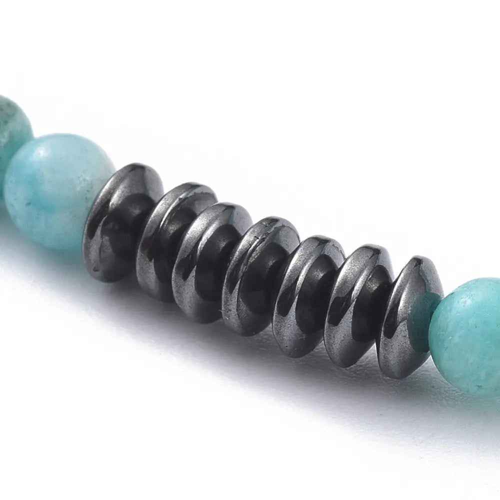 Bracelet - Hemimorphite with Hematite - 2mm - Cayve's Mystic Nature Wholesale