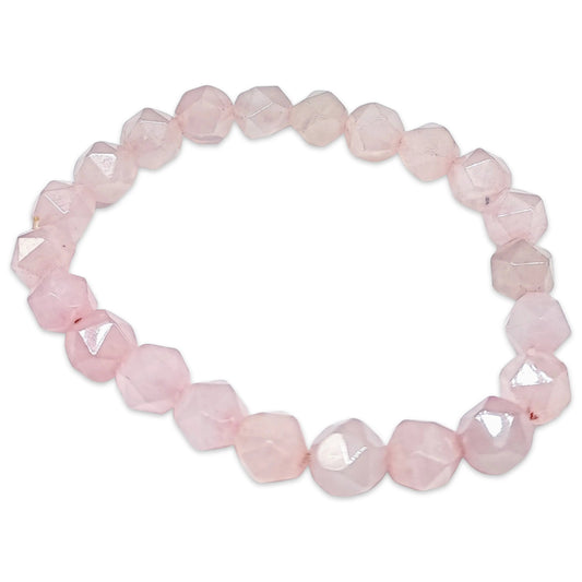 Bracelet - Rose Quartz - Faceted - 8mm
