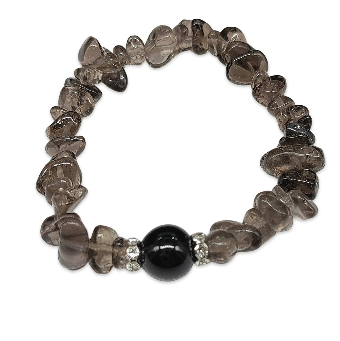 Bracelet -Smoky Quartz -Chips & Bead
