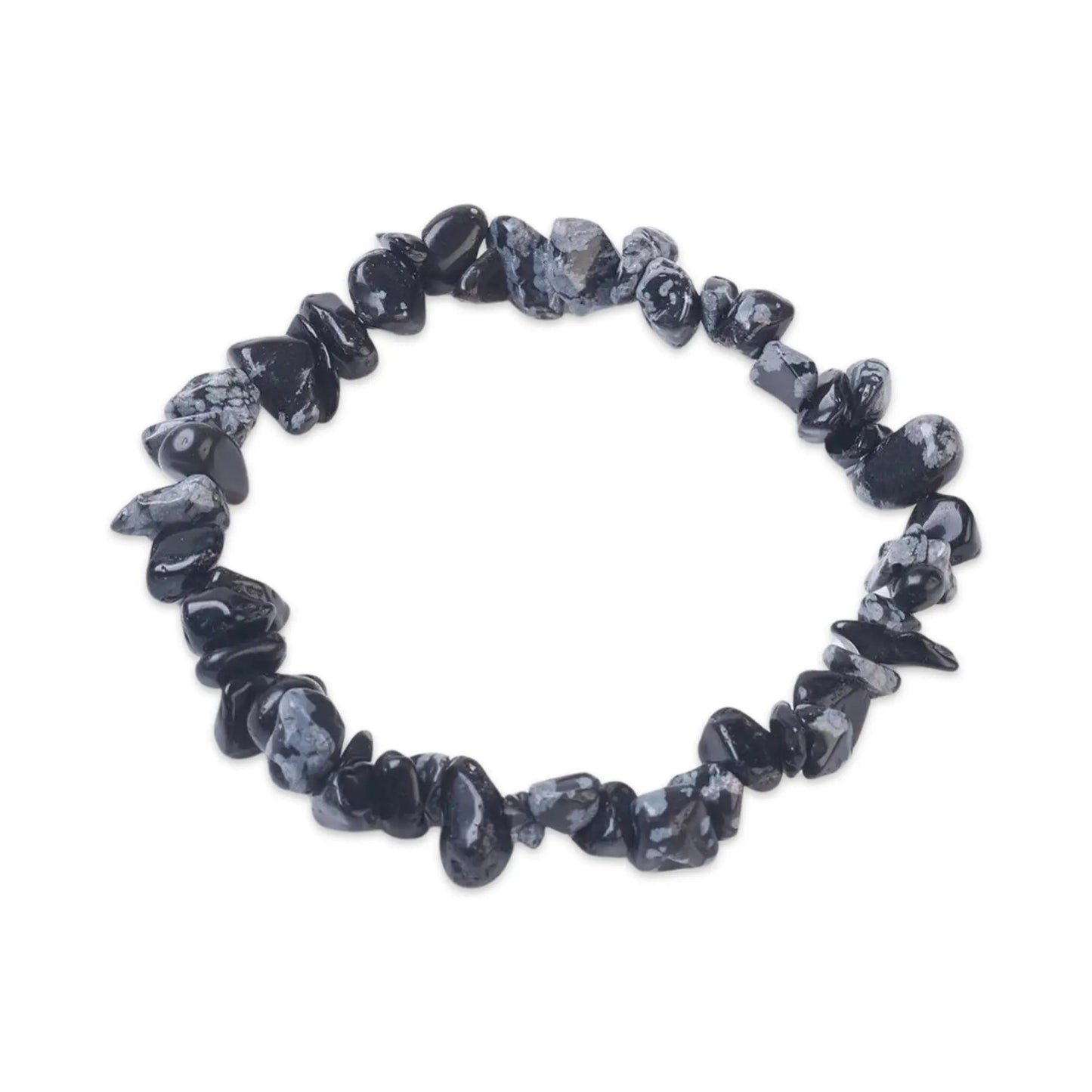 Bracelet -Snowflake Obsidian -Chips