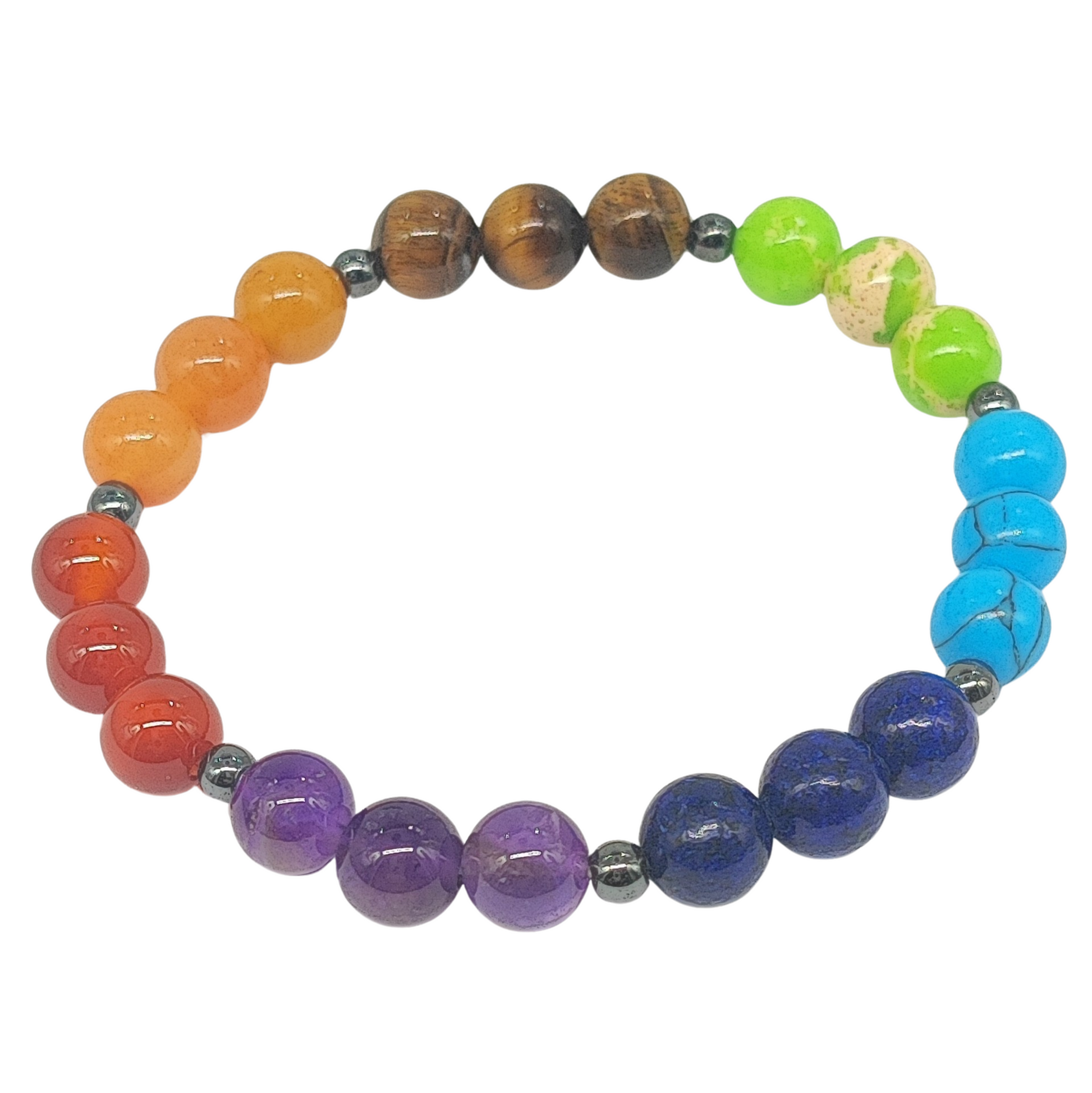 Bracelet - 7 Chakras - Beads 4 to 8mm