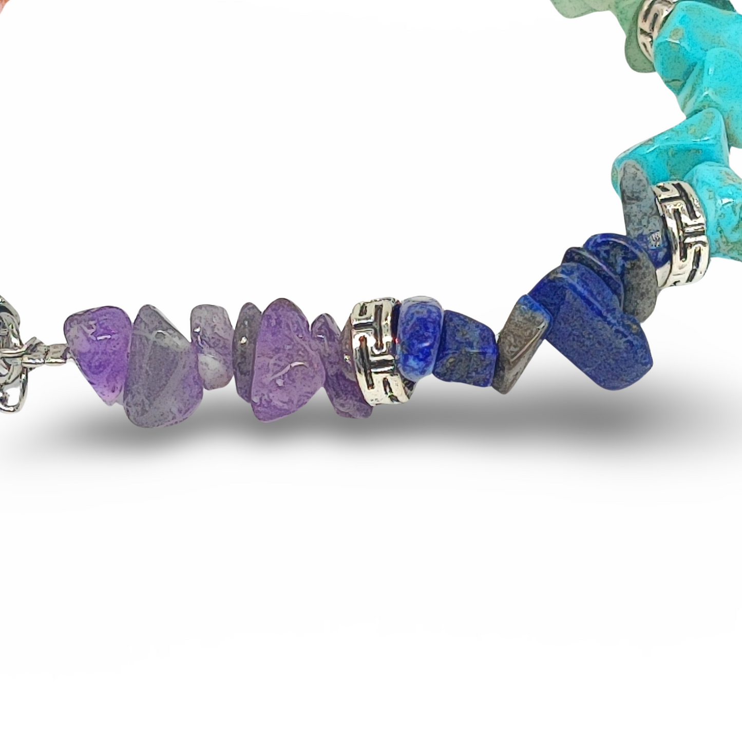 Bracelet -Adjustable -7 Chakras -Natural Gemstone Chips