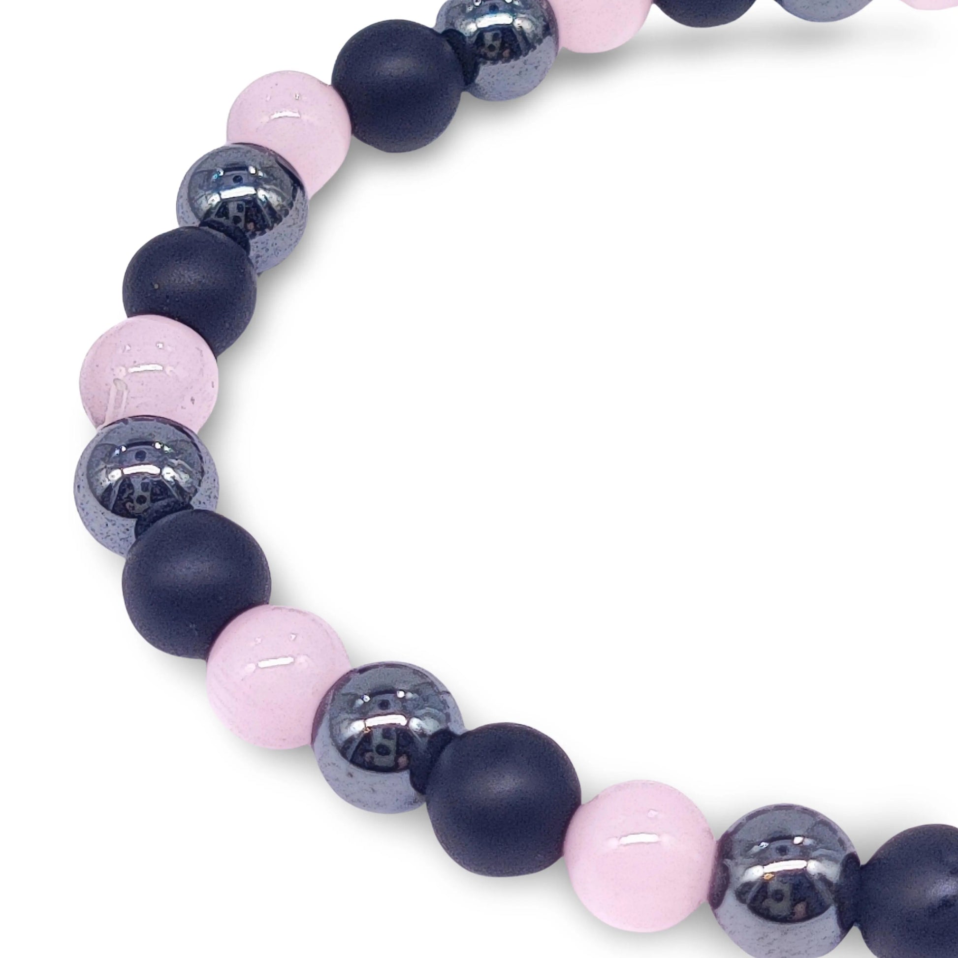 Bracelet - Mixed - Cat Eye - Black Agate - Hematite - Pink - 6mm