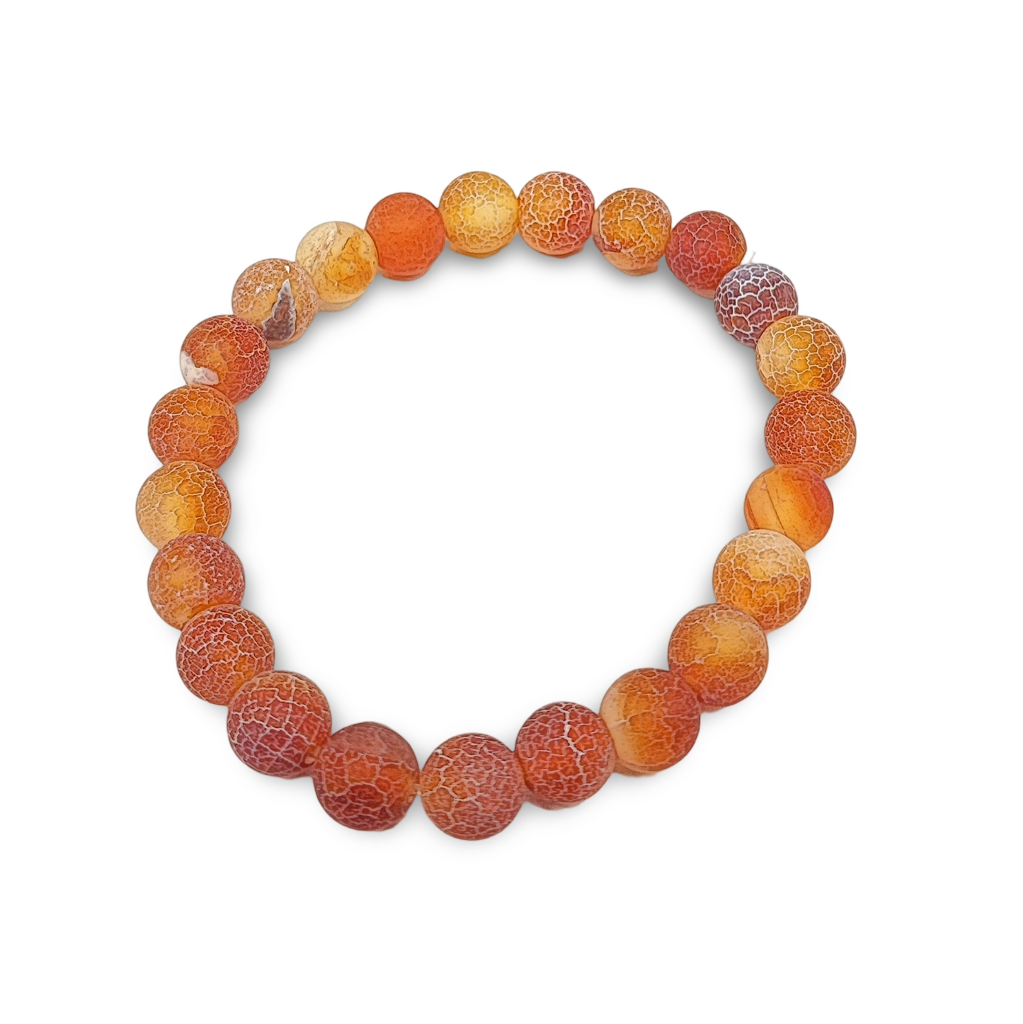 Bracelet - Orange Agate - Frosted - 8mm