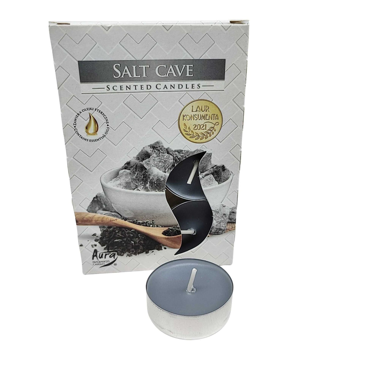 Candle -Scented Tealights -Set of 6 -Salt Cave -Scented Tealights -Aromes Evasions