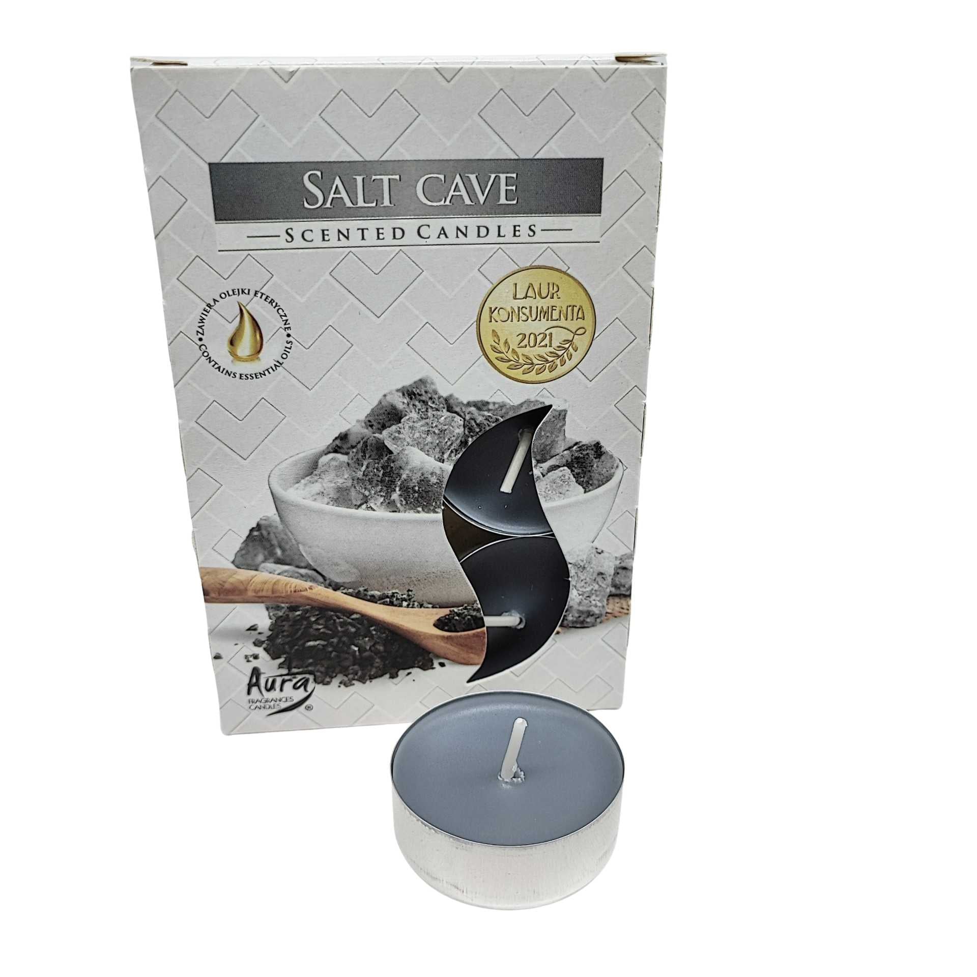 Candle -Scented Tealights -Set of 6 -Salt Cave -Scented Tealights -Aromes Evasions