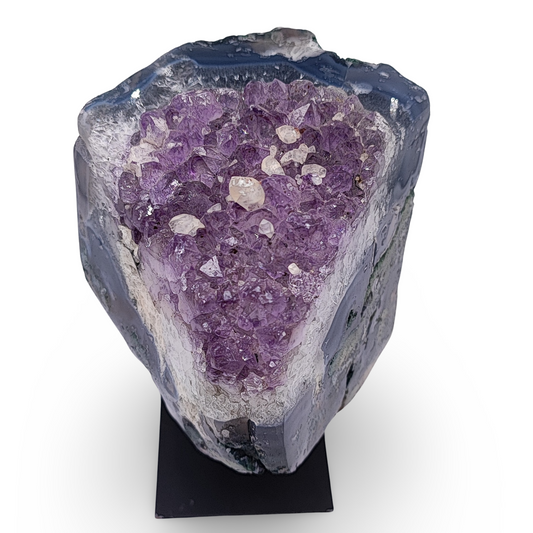 Cluster -Druzy on Metal Stand -Amethyst -1521g - Arômes et Évasions