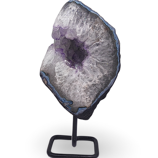 Cluster -Druzy on Metal Stand -Amethyst -1903g - Arômes et Évasions