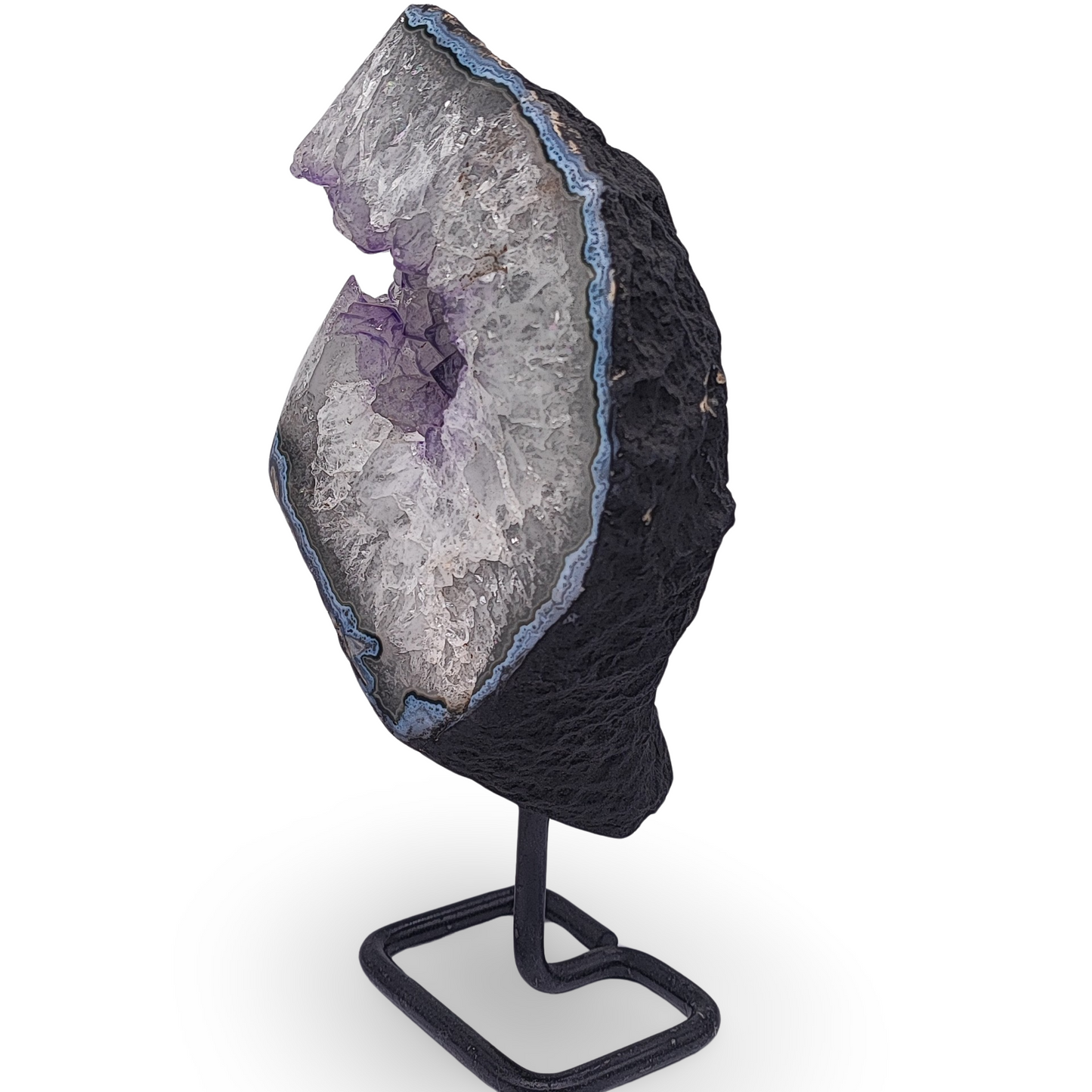 Cluster -Druzy on Metal Stand -Amethyst -1903g - Arômes et Évasions