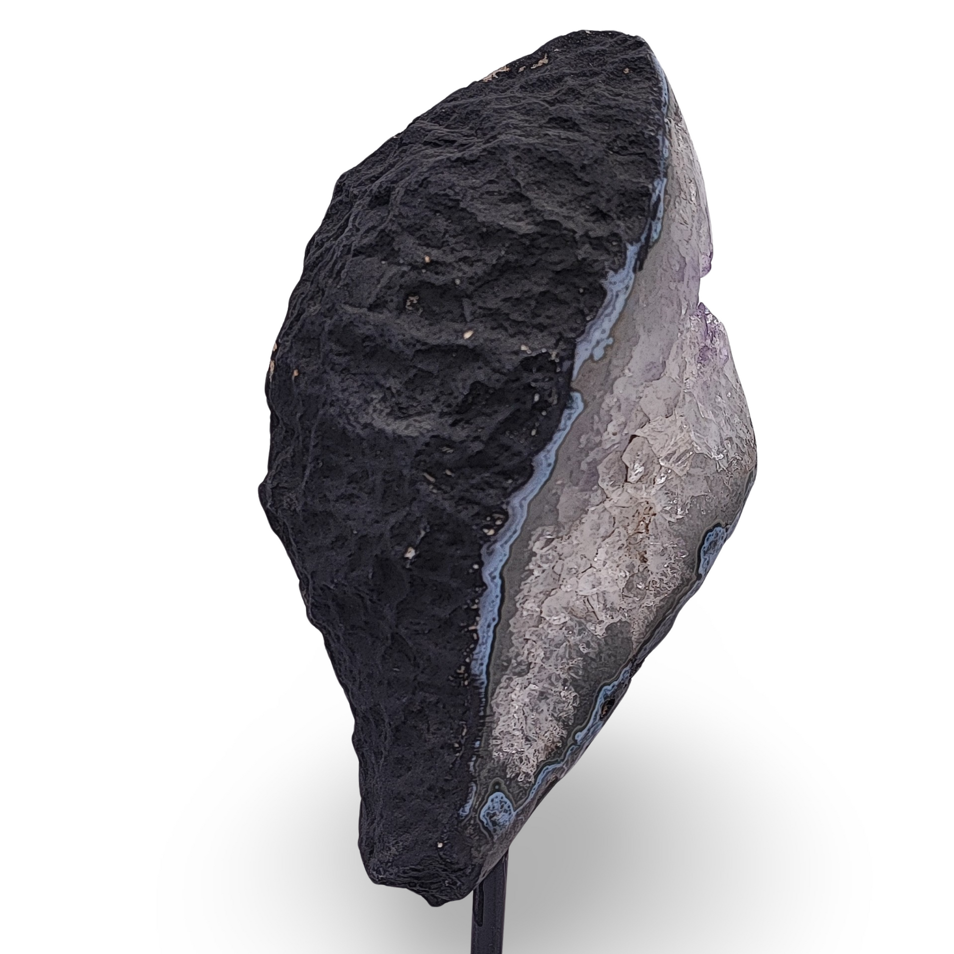 Cluster -Druzy on Metal Stand -Amethyst -1903g - Arômes et Évasions