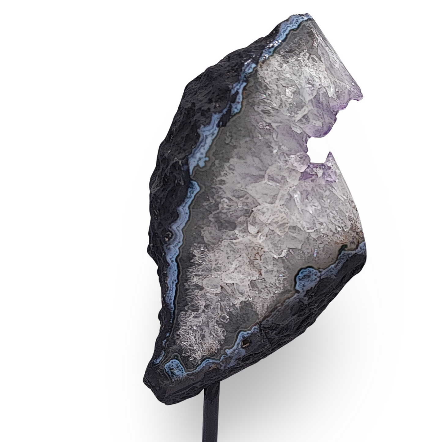 Cluster -Druzy on Metal Stand -Amethyst -1903g - Arômes et Évasions