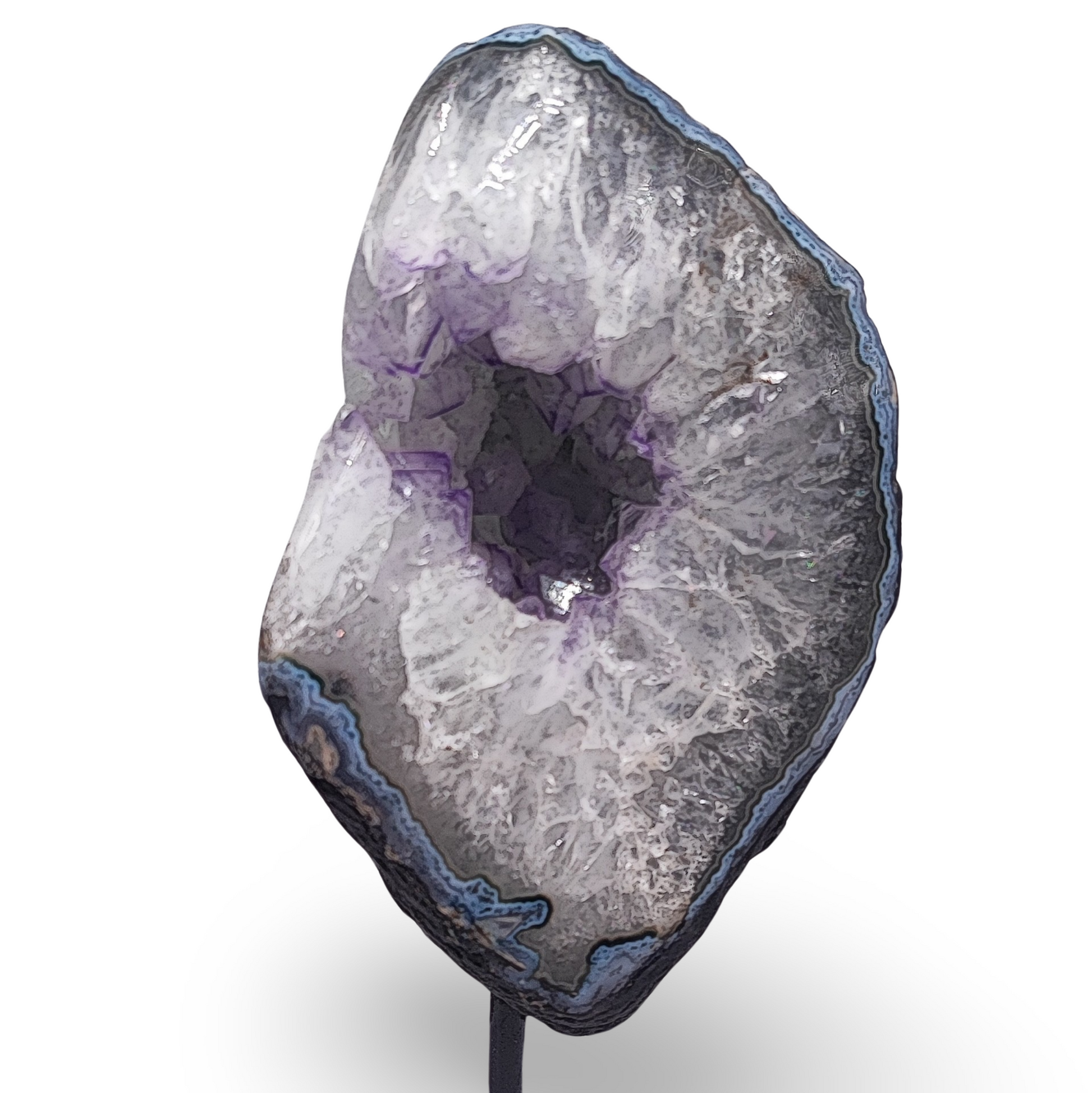 Cluster -Druzy on Metal Stand -Amethyst -1903g - Arômes et Évasions