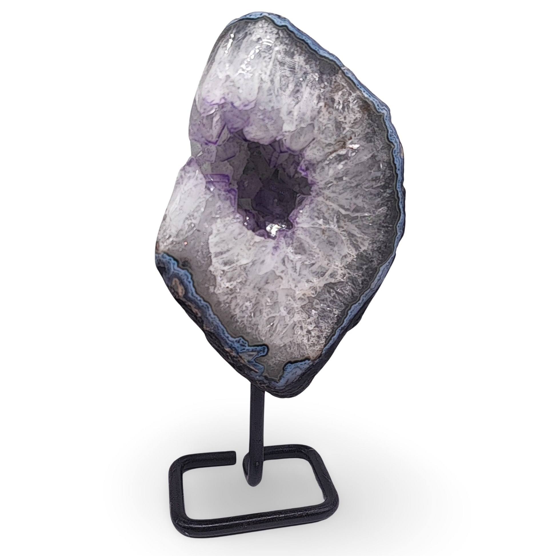 Cluster -Druzy on Metal Stand -Amethyst -1903g - Arômes et Évasions