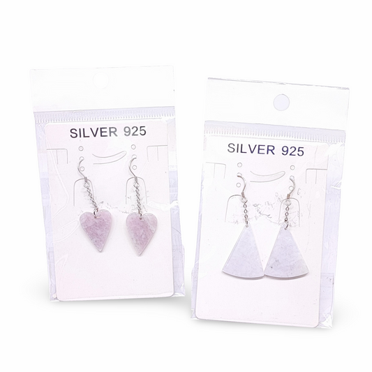 Boucles d'oreilles -925 Sterling -Jade naturel -Couleur mixte