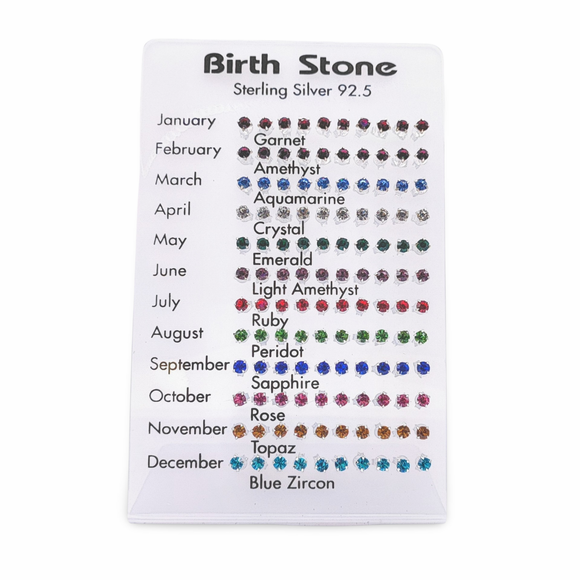 Earrings -925 Sterling Silver -Birthstone