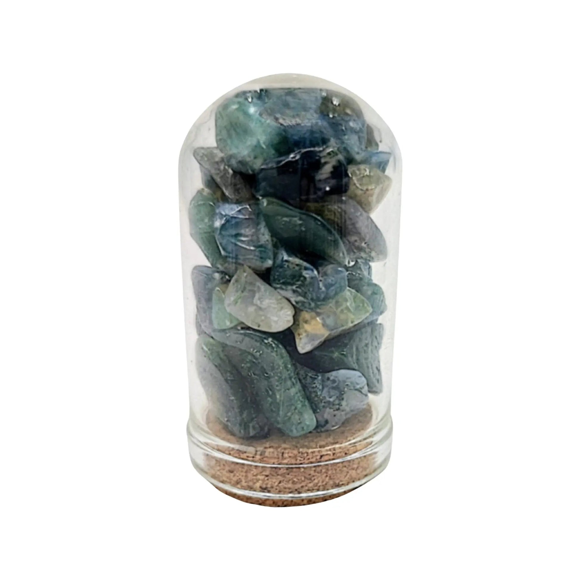 Home Decor -Small Decorative Bell -Moss Agate -15ml -Gemstone Bell -Aromes Evasions